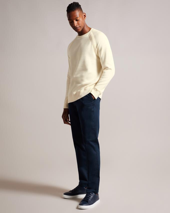 Sweatshirt Ted Baker Long Sleeve Raglan Detail Blanche Homme | JKF-04743439